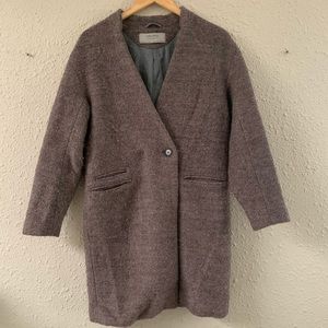 Zara Basic Coat grey color size Small.